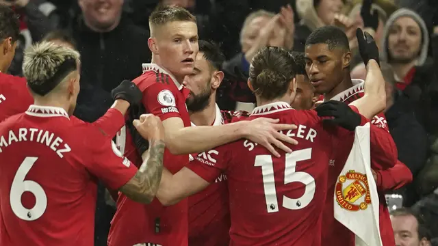 Foto: Cetak Gol ke-27 Musim Ini, Marcus Rahford Bawa MU Ramaikan Persaingan di Tiga Besar Liga Inggris 2022 / 2023