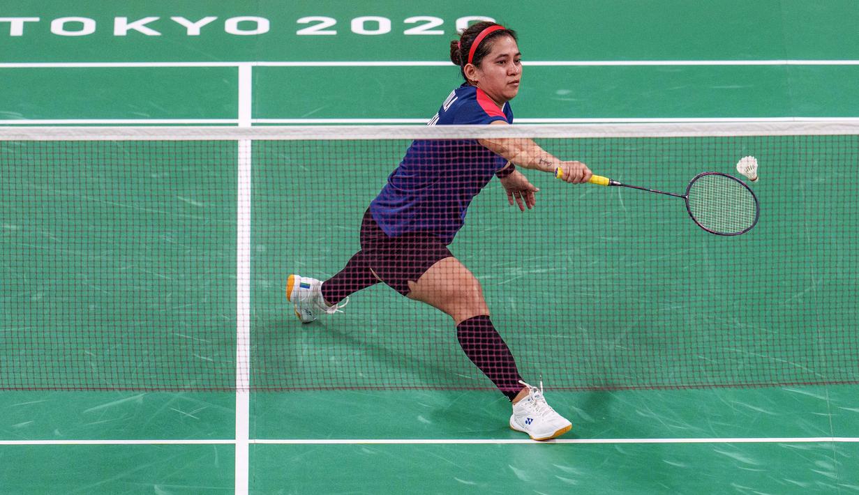 Pada laga tersebut, Leani Ratri Oktila harus mengakui keunggulan wakil China, Cheng He Fang dengan skor 19-21, 21-17, dan 16-21. (Foto: AFP/OIS/IOC/Joe Toth)