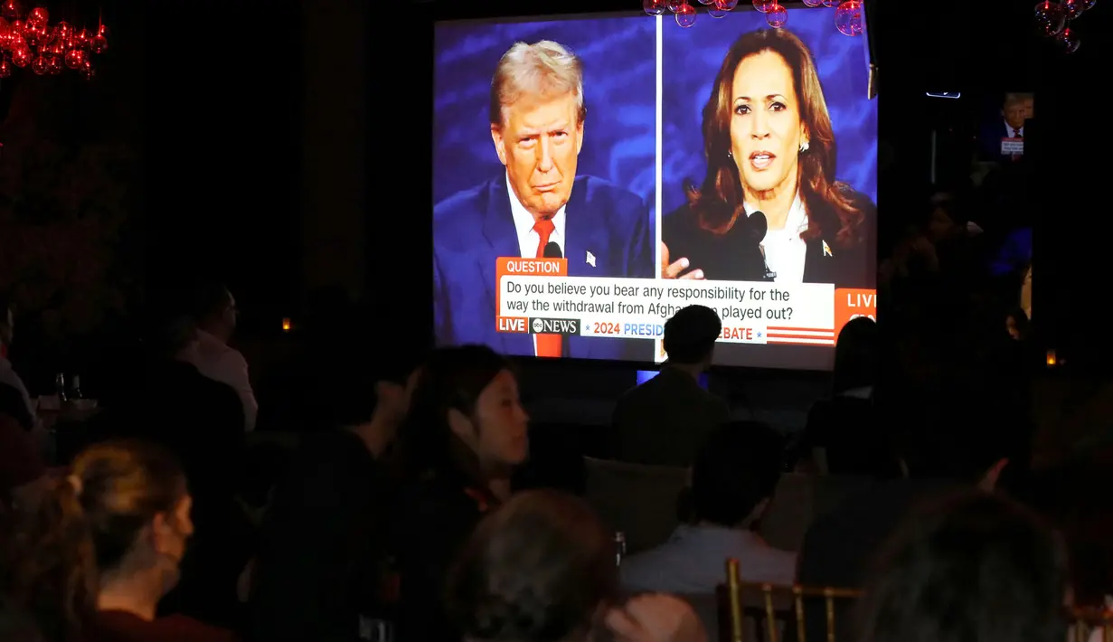 Ini merupakan debat pertama Donald Trump dan Kamala Harris sebelum pemilihan digelar pada November 2024 mendatang. (Leonardo Munoz/AFP)