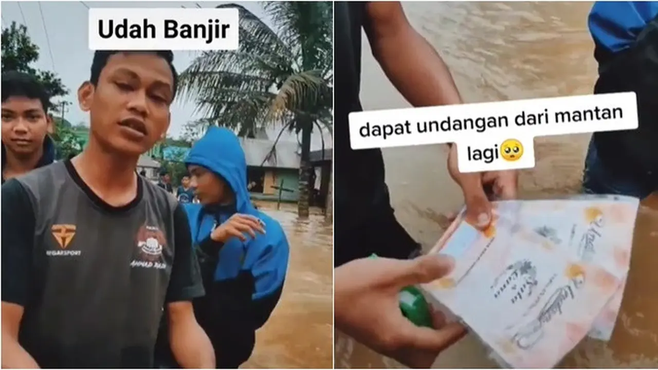 Dapat Undangan Nikah Mantan Saat Kena Banjir, Aksi Pemuda Ini Bikin Geleng Kepala