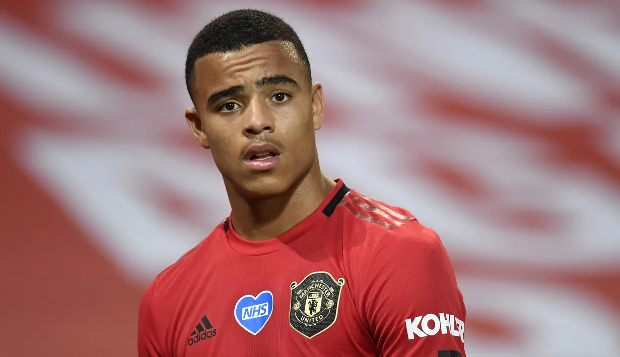 4. Mason Greenwood (Manchester United) -  Mason Greenwood tampil mengangumkan bersama Machester United pada musim 2019/2020. Pemain berusia 19 tahun ini memiliki talenta luar biasa. (AFP/Peter Powell/pool)
