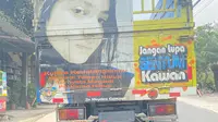 Ilustrasi tulisan, gambar lucu di bak truk. (Bola.com/Istimewa)