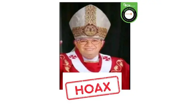 <p>Cek fakta Anies Baswedan mengenakan pakaian Pemimpin Umat Katolik</p>