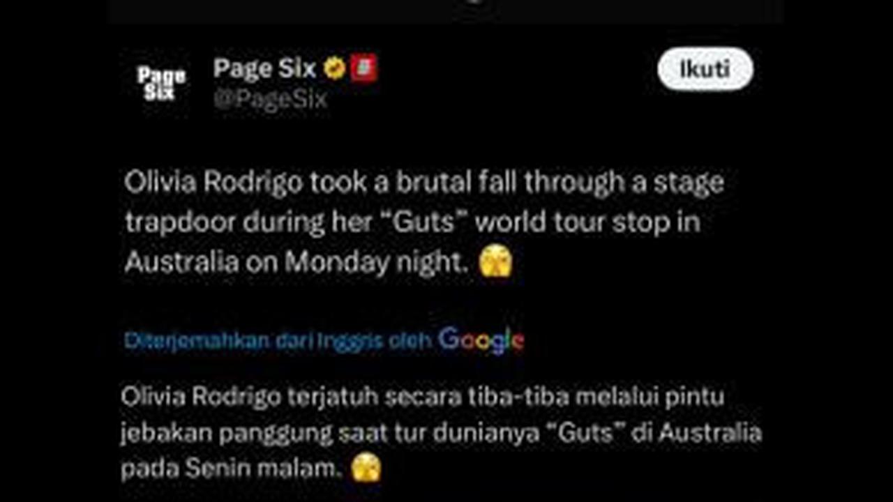 Waduh! Olivia Rodrigo Jatuh ke Lubang 'Trapdoor' di Konser Guts World Tour