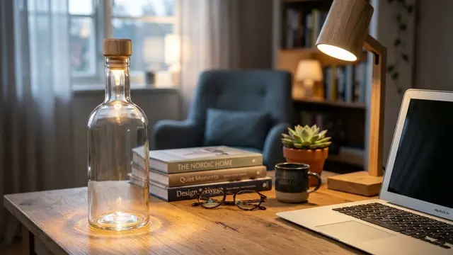 Lampu Botol dengan Tutup Kayu