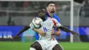 Gol kemenangan Italia masing-masing dicetak oleh Davide Frattesi pada menit ke-38 dan Moise Kean (62’). (Attila KISBENEDEK/AFP)