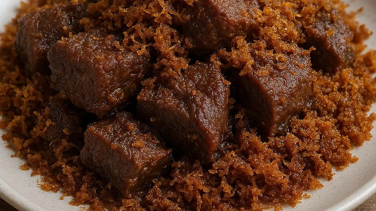 Ilustrasi Daging Masak Serundeng