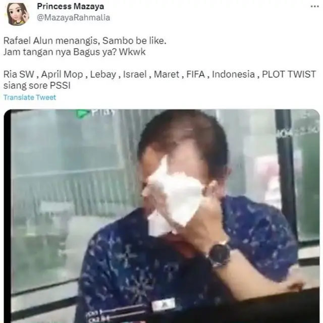 Rafael Alun Sempat Nangis Tak Punya Uang untuk Makan, Warganet Soroti Jam Tangannya yang Mahal