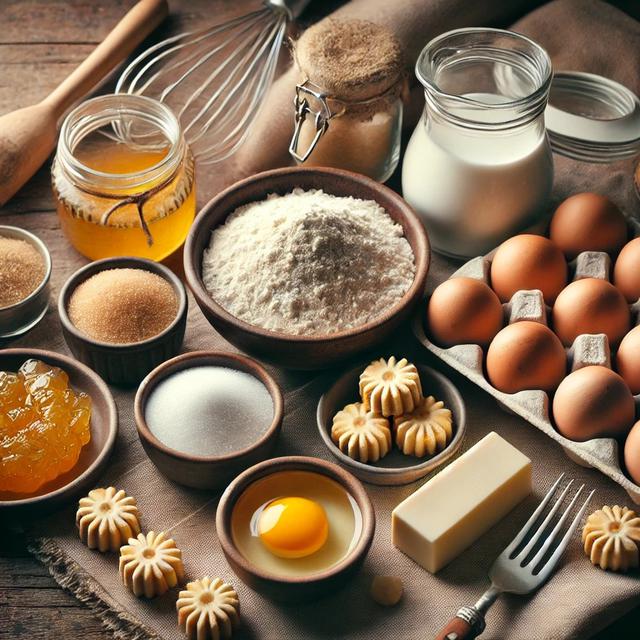 illustrasi bahan-bahan nastar