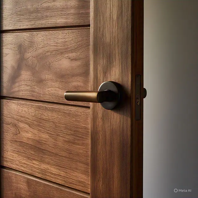 Pintu Kayu dengan Detail Horizontal