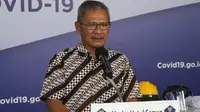 Juru Bicara Pemerintah Untuk Penanganan COVID-19, Achmad Yurianto pada konferensi pers update Corona di Graha BNPB, Jakarta, Rabu (15/4/2020). (Dok Badan Nasional Penanggulangan Bencana/BNPB)