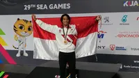 Gagarin Nathaniel berhasil meraih medali emas nomor 100 meter gaya dada putra SEA Games 2017 di National Aquatic Centre, Kuala Lumpur, Jumat (25/8/2017). (PRSI).