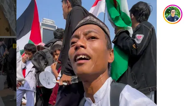 Pria Disabilitas Merangkak di Tengah Aksi Bela Palestina, Tolak Digendong karena Ingin Keringatnya Jadi Saksi di Akhirat. Foto: @sobat.kuliner.ig.