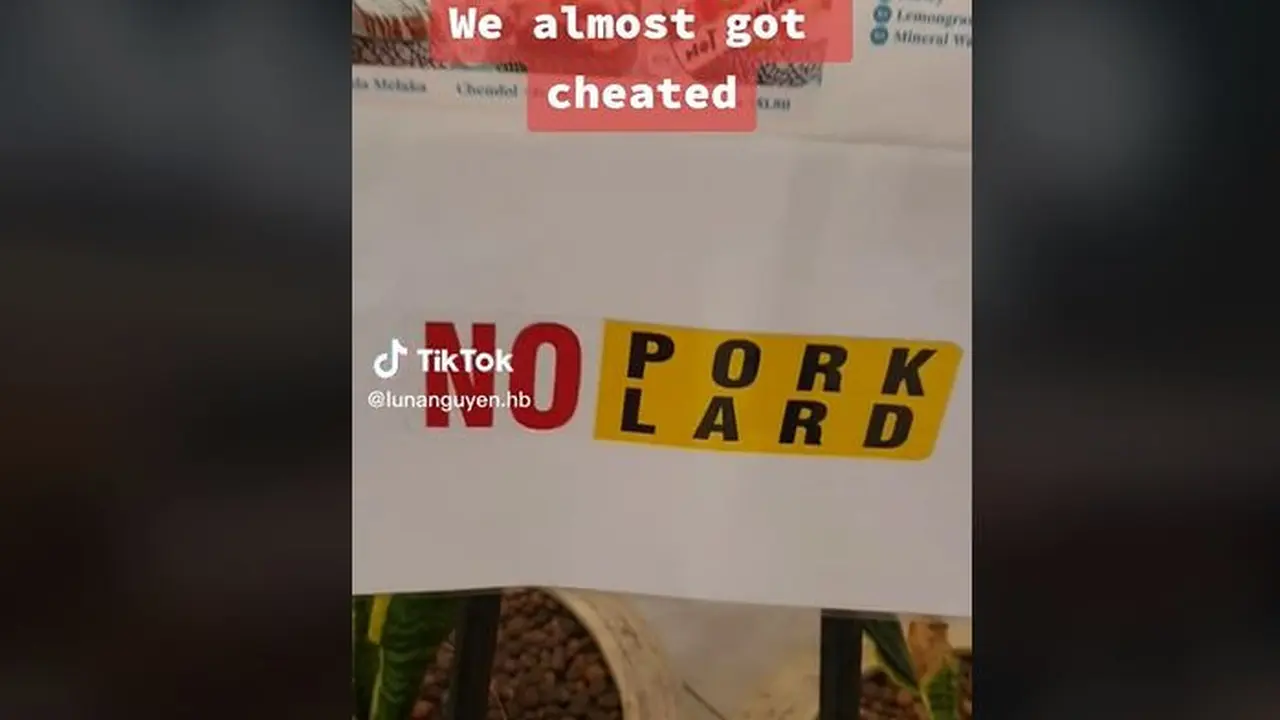 Pengunjung Restoran Nyaris Tertipu Tanda No Pork No Lard, Dikira Tak Sajikan Makanan Mengandung Babi