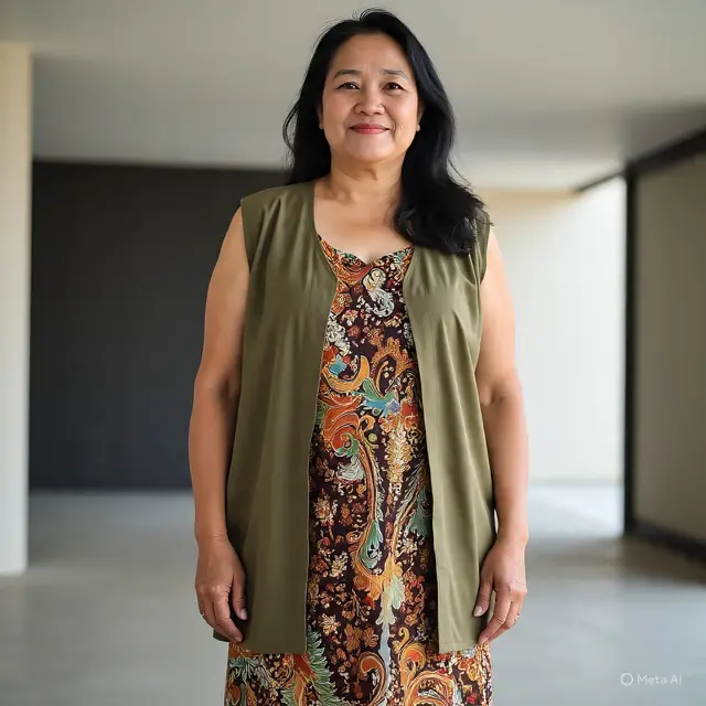 Dress Batik Longgar Loose Fit Usia 50 Feminin Nyaman