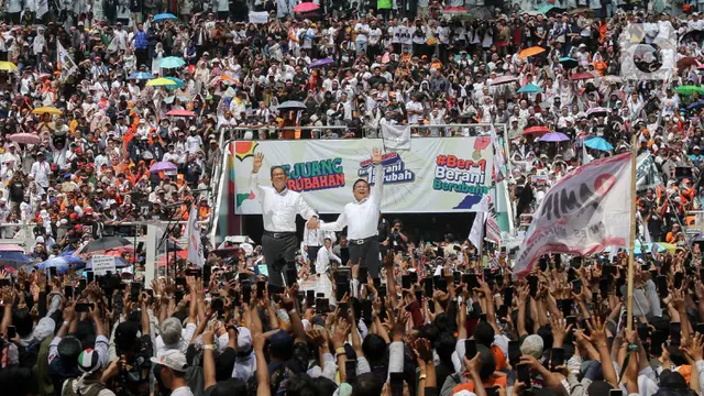 Orasi Politik Anies Baswedan-Muhaimin Iskandar di Tengah Lautan Massa