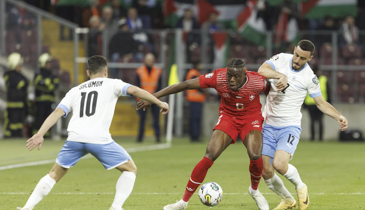 Israel hanya bisa melepas satu tembakan tepat sasaran dan hanya 30% menguasai bola. (Salvatore Di Nolfi/Keystone via AP)