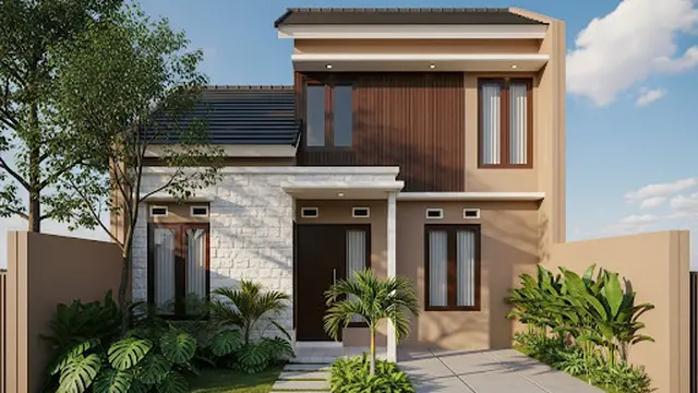 Rumah Minimalis Warna Cokelat Elegan