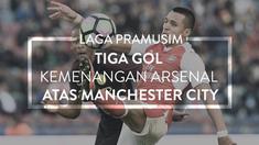 Arsenal meraih kemenangan atas Manchester City 3-2 di Nya Ullevi, Swedia, pada Senin (8/8/2016) WIB.