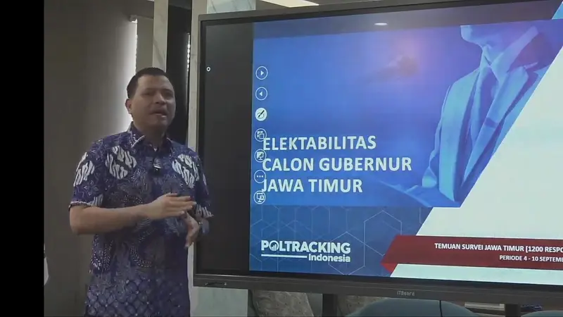 Survei Poltracking Indonesia terkait Elektabilitas Cagub-Cawagub Jatim 2024