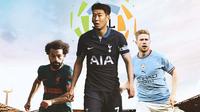 Liga Arab - Mohamed Salah, Son Heung-min, Kevin De Bruyne (Bola.com/Adreanus Titus)