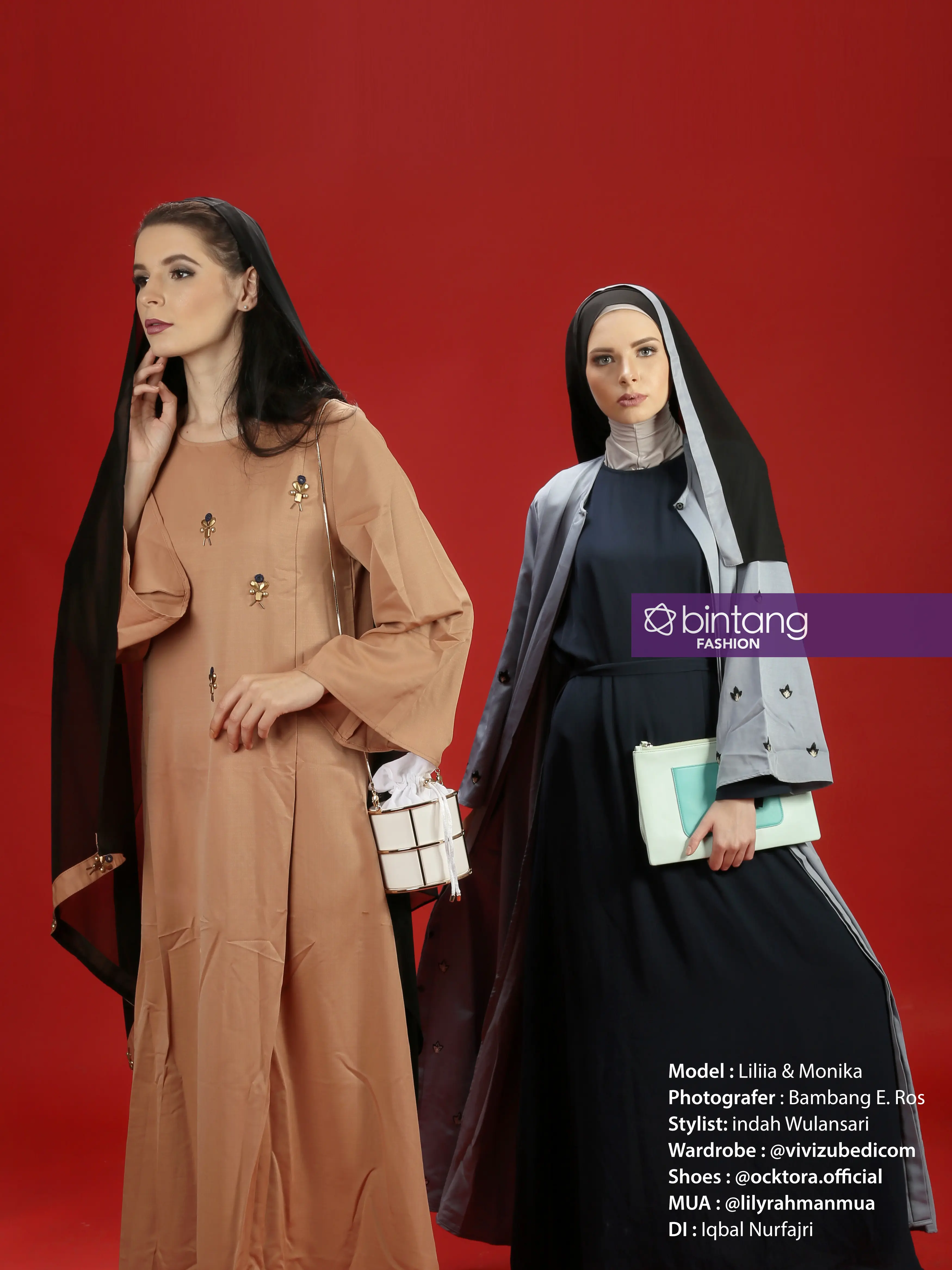 Tampilan abaya untuk hari raya Idul Fitri. Wardrobe: @vivizubedicom, shoes: @ocktora.official. (Bambang E. Ros)