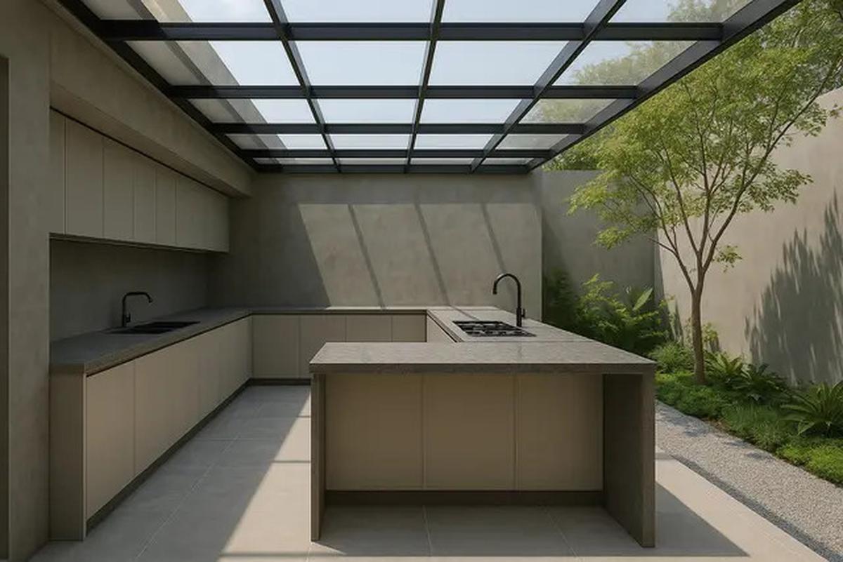 10 Model Dapur Semi Outdoor Belakang Rumah 2025, Nyaman Buat Masak