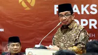 Ketua Majelis Syuro PKS, Salim Segaf Al-Jufri memberi sambutan saat Launching Hari Aspirasi F-PKS, Jakarta, Selasa (17/11/2015). Hari Aspirasi Rakyat ini dalam rangka menjalankan amanah wakil rakyat yang berasal dari PKS. (Liputan6.com/Johan Tallo)