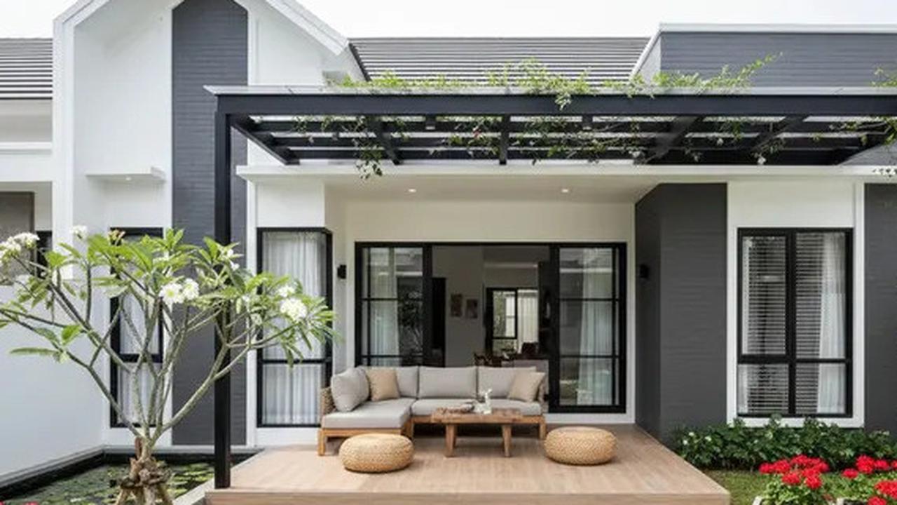 Serasa di Villa! 10 Model Rumah 1 Lantai dengan Teras Luas Bergaya Resort, Nyaman dan Mewah