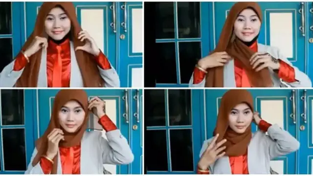 Cara pakai jilbab segiempat