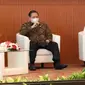Menteri Koordinator Perekonomian Airlangga Hartarto dan Kepala BNPB Doni Monardo saat Rapat Koordinasi Nasional Penanggulangan Bencana 2021, Selasa (9/3/2021) di Graha BNPB, Jakarta. (Badan Nasional Penanggulangan Bencana/BNPB)