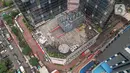 Suasana Gedung Kementerian Hukum dan Hak Asasi Manusia Republik Indonesia (Kemenkumham) seusai peristiwa kebakaran di Jalan Rasuna Said, Kuningan Jaksel, Kamis (8/12/2022). Penyebab kebakaran sebuah ruangan di lantai 5 Gedung Kemenkumham diduga akibat hubungan arus pendek listrik. (Liputan6.com/Faizal Fanani)