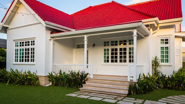 Warna Cat Rumah yang Cocok untuk Atap Merah (AI)