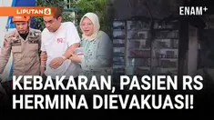 Asap tebal memenuhi ruang perawatan RS Hermina Jatinegara, Jakarta Timur, Selasa (2/6) dini hari. Seluruh pasien terpaksa dievakuasi ke pelataran rumah sakit untuk mendapatkan penanganan medis sementara.