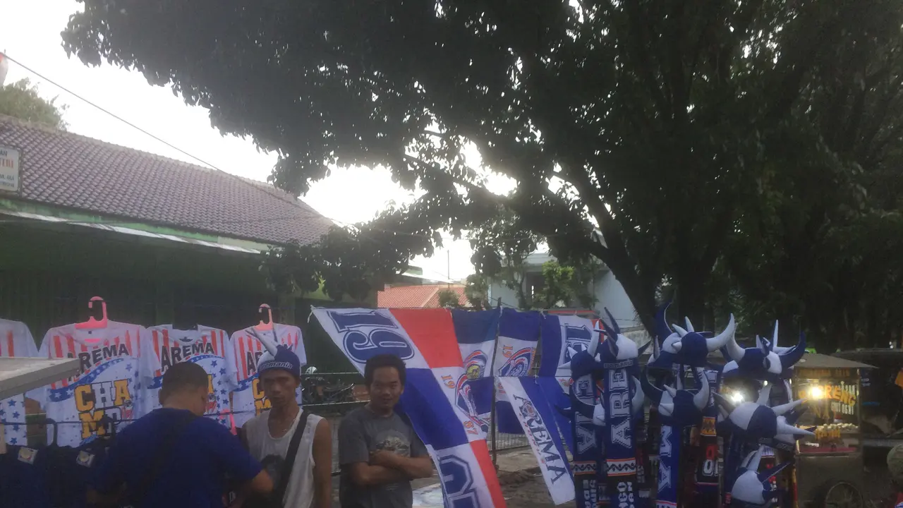 Pedagang di final Piala Presiden 2017.