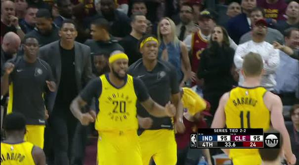 Berita video game recap NBA 2017-2018 antara Cleveland Cavaliers melawan Indiana Pacers dengan skor 98-95.