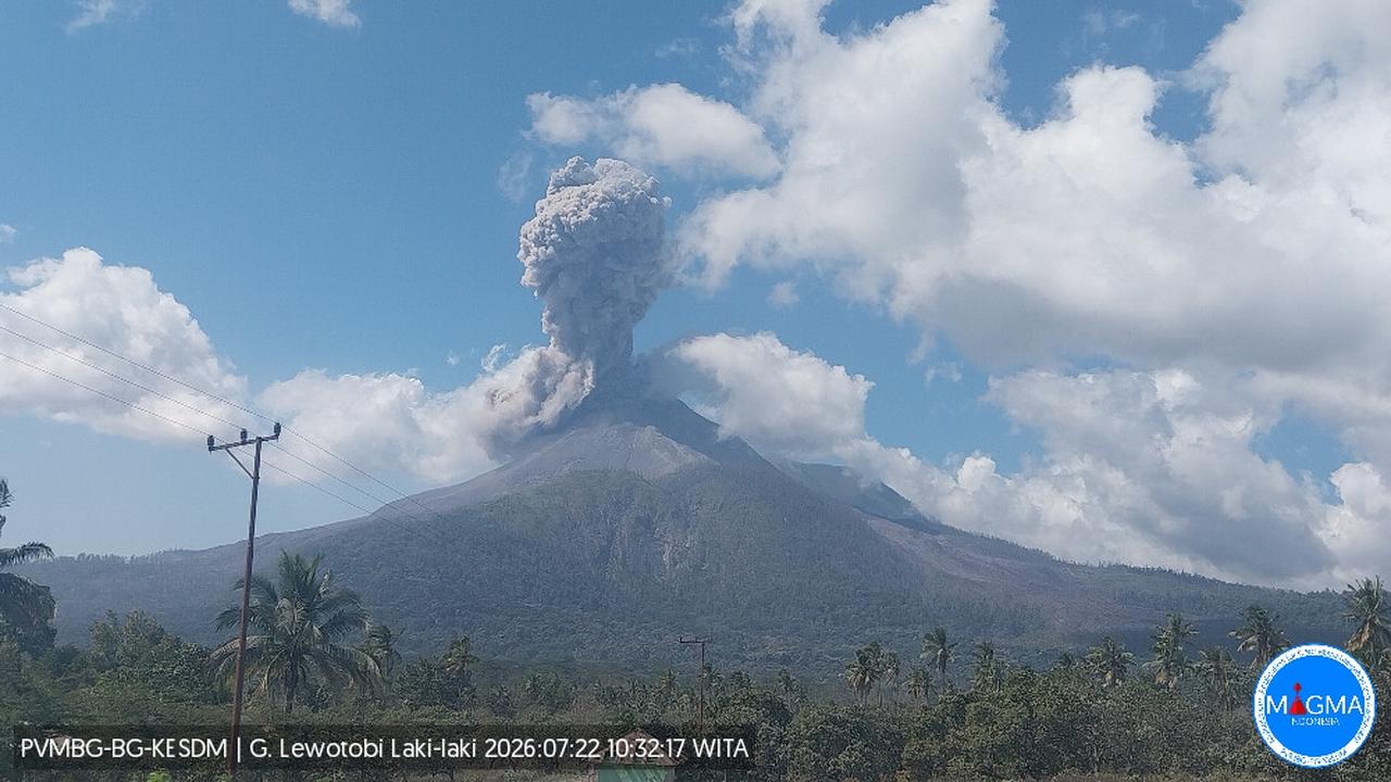 Gunung Lewotobi Laki-Laki Bergejolak, Alami 2 Kali Erupsi Dahsyat