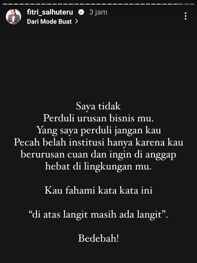 Unggahan Fitri Salhuteru. (Foto: Dok. Instagram @fitri_salhuteru)