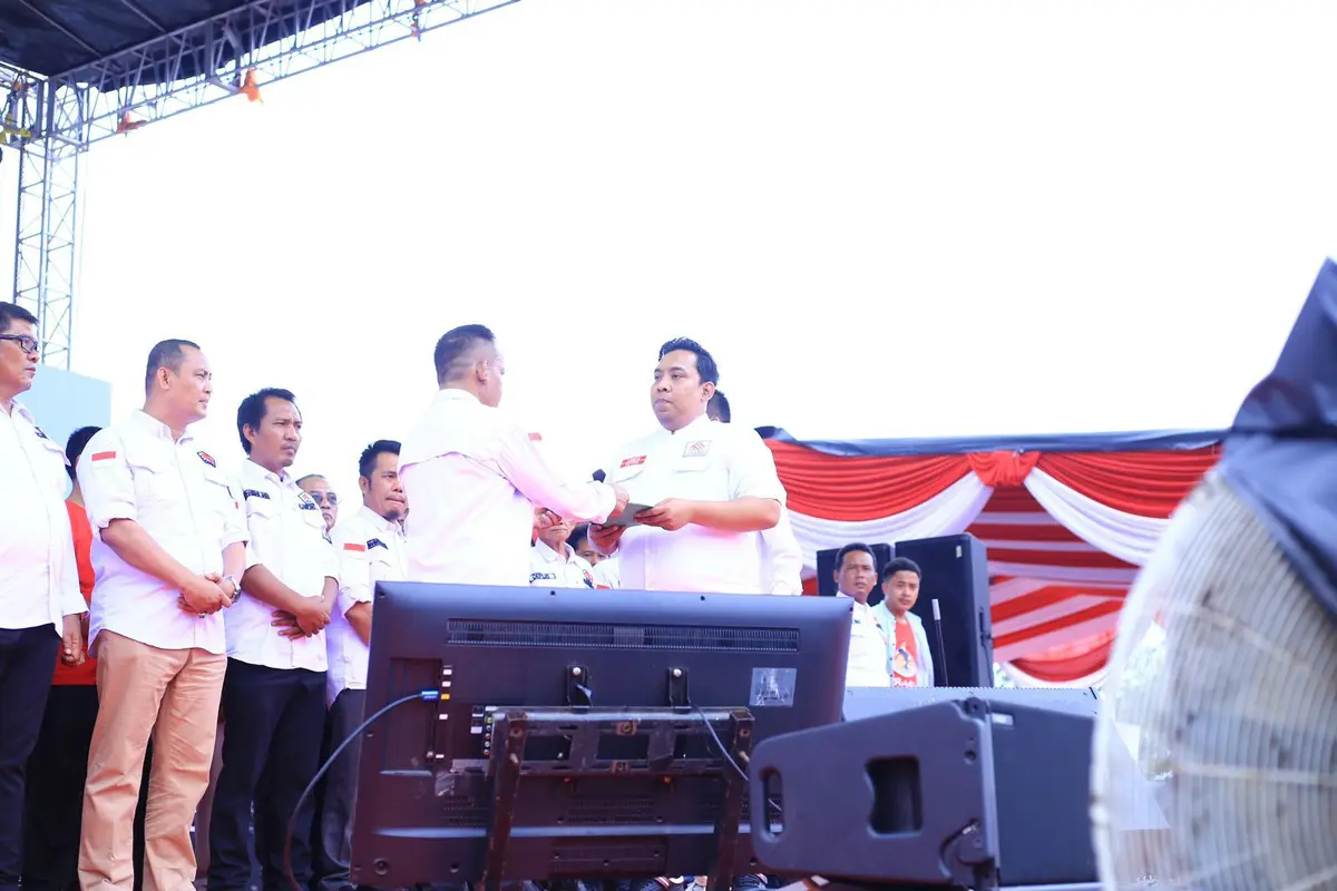 Ketua Umum Relawan PRABU, Arvindo Noviar saat menghadiri acara konser rakyat bertemakan Indonesia Maju. (Istimewa)