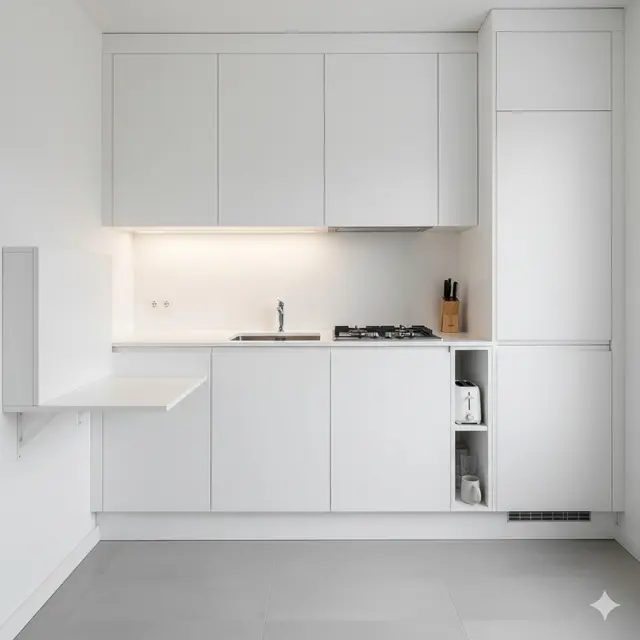 Kabinet Tertutup Tanpa Gagang/Dapur Modern Serba Fungsional di Lahan Sempit (Sumber; gemini.com)