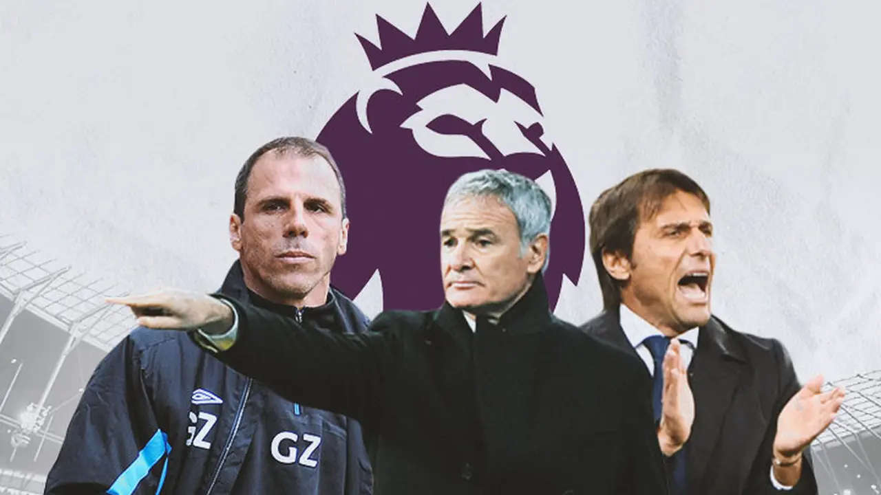 Premier League - Gianfranco Zola, Claudio Ranieri, Antonio Conte