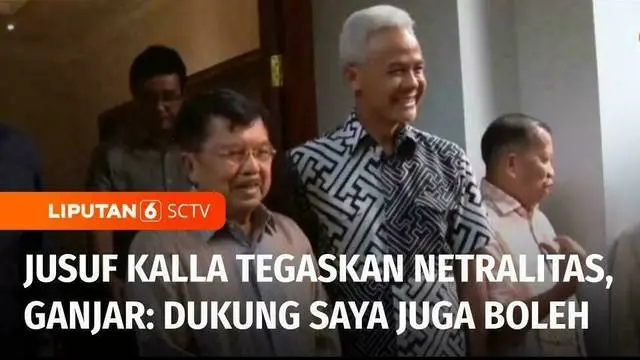 Calon Presiden Ganjar Pranowo mendatangi rumah Wakil Presiden ke-10 dan ke-12, Jusuf Kalla untuk bersilaturahmi. Dalam pertemuan tersebut membahas netralitas dalam Pemilu 2024 dan ajakan menghindari perpecahan meski berbeda pilihan.