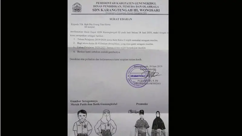 Surat Edaran SDN Karangtengah III Wajibkan Siswa Berpakaian Muslim Viral