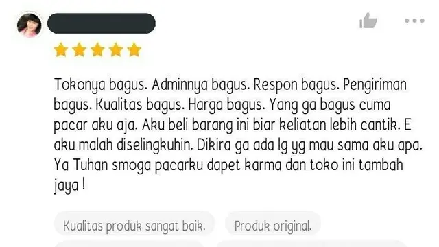 6 Ulasan Pembeli Online Shop Panjang Lebar Bak Cerpen Ini Nyeleneh