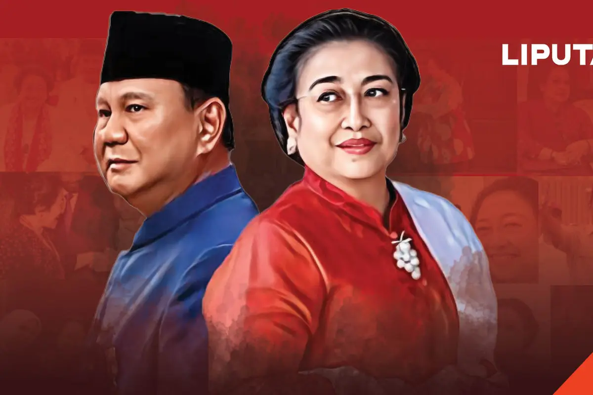 Banner Infografis Presiden Prabowo Subianto Temui Megawati Soekarnoputri.