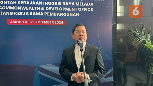 Menteri Bappenas Suharso Monoarfa usai penandatanganan MoU dengan Inggris di Jakarta, Selasa (17/9/2024). (Liputan6.com/Benedikta Miranti)