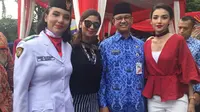 Tsania Marwa bersama adik dan Anis Baswedan, Gubernur DKi Jakarta dalam sebuah acara. (Istimewa)