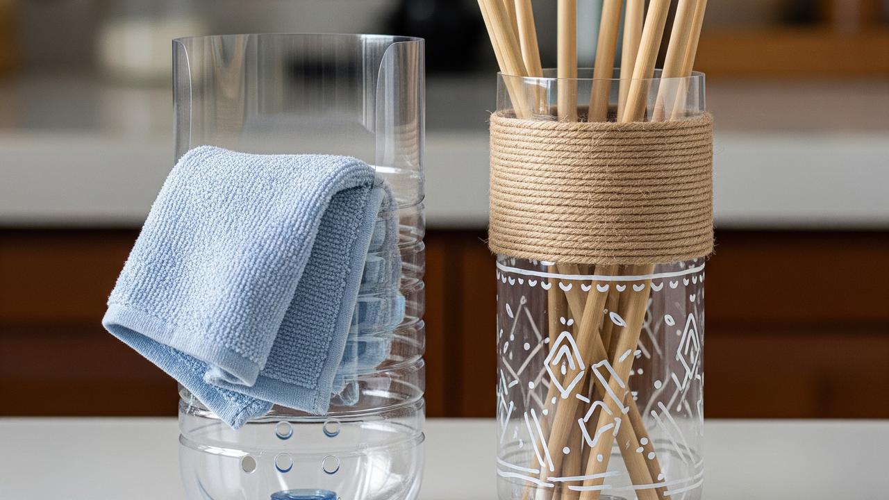 Ide Organizer Dapur dari Botol Minyak Bekas (AI Generated)