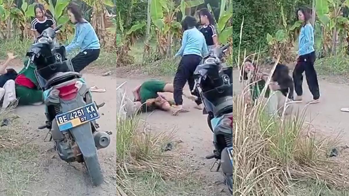 Viral Tiga ABG Baku Hantam Gara-gara Rebutan Cowok