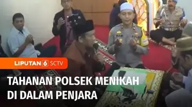 Seorang tahanan di Surabaya, Jawa Timur, terpaksa harus menjalankan pernikahan di masjid mapolsek. Lantaran dirinya masih menjalani hukuman penjara. Pernikahan tersebut tetap dilangsungkan, karena tanggal pernikahan sudah telanjur ditentukan pada har...